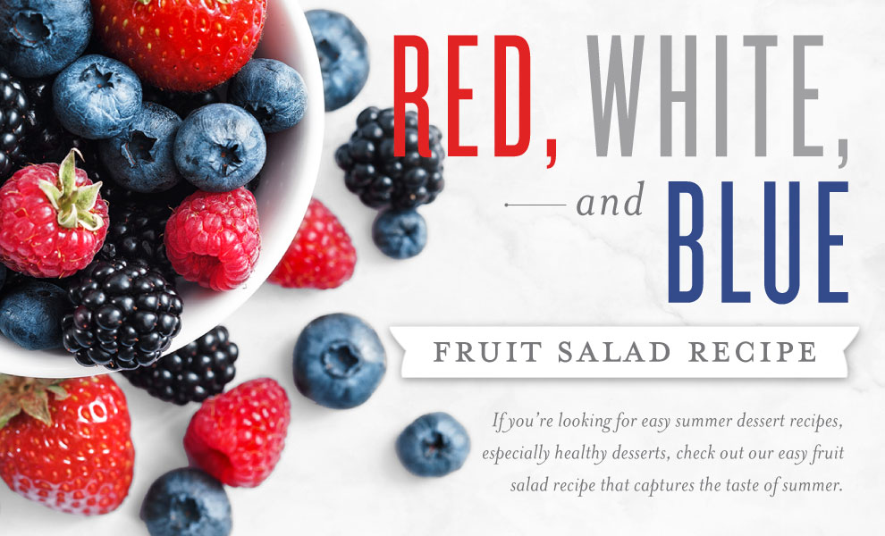 Festive fourth of July Red, white, and blue fruit salad recipe